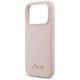 6. Etui Guess Silicone Script Metal Logo MagSafe na iPhone 17 Pro - różowe