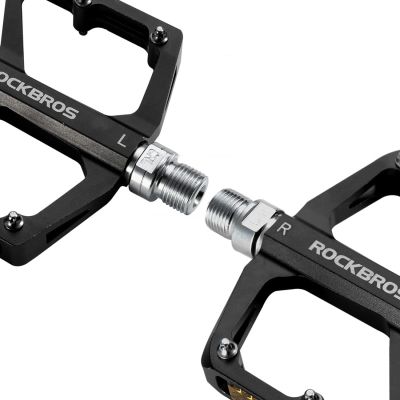 6. Pedały rowerowe Rockbros K371 aluminiowe odblaskowe z uszczelnionymi łożyskami - czarne