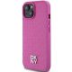 2. Etui DKNY Leather Pattern Metal Logo MagSafe na iPhone 15 / 14 / 13 - różowe