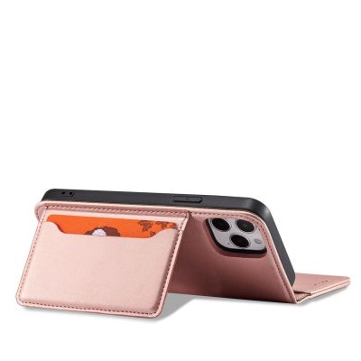 11. Magnet Card Case etui do iPhone 12 Pro pokrowiec portfel na karty kartę podstawka różowy