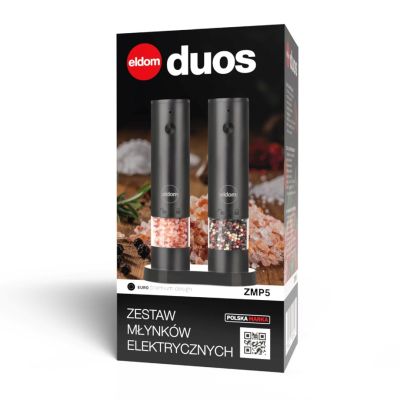 10. ELDOM ZESTAW MŁYNKÓW ELEKT. DO SOLI I PIEPRZU ZMP5 AKUMULATOROWE ŁADOWANE USB