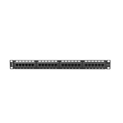 2. Patch panel Lanberg PPU5-1024-B (1U; 19"; kat. 5e; UTP; 24xRJ-45)