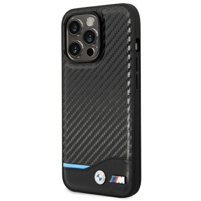 2. Etui BMW Leather Carbon na iPhone 14 Pro Max - czarne