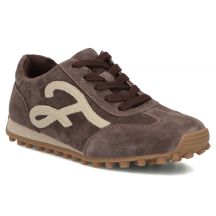 Skórzane półbuty damskie sneakersy zamszowe brązowe Filippo DP7961