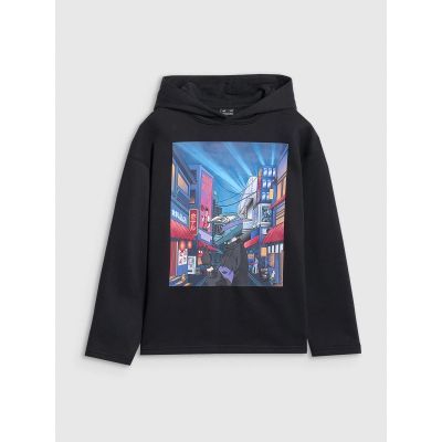 5. Bluza dresowa nierozpinana z kapturem chłopięca 4F 4FJRAW25TSWSM2345-20S