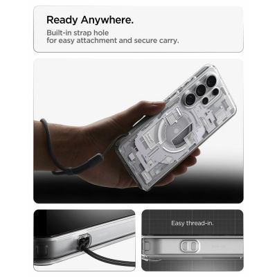 14. Etui Spigen Ultra Hybrid Mag MagSafe na Samsung Galaxy S26 Ultra Zero One - przezroczysto-białe