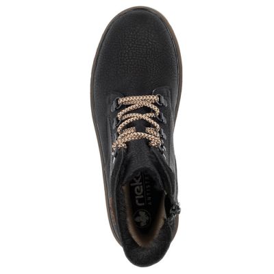 12. Wodoodporne trapery damskie botki czarne Rieker Y3433-00