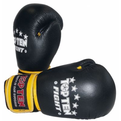 (W) Rękawice bokserskie TOP TEN FIGHT RTT-2 10 oz czarno-żółte