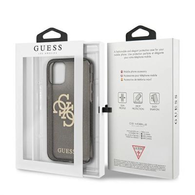 8. Etui Guess Glitter 4G Big Logo na iPhone 12 Pro Max - czarne
