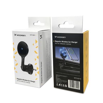 2. Uchwyt samochodowy Wozinsky WCT5-6S4Y z ładowarką indukcyjną Qi/MagSafe 15W na kratkę nawiewu  - czarny