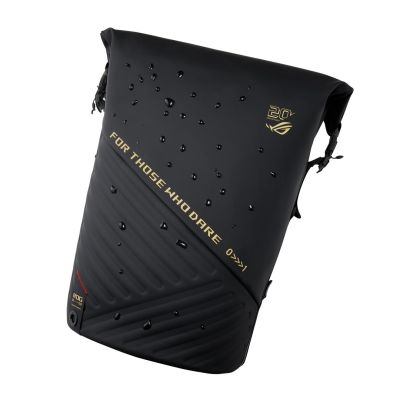 21. ASUS ROG SLASH Backpack Edition 20 plecak Plecak rolowany Czarny Poliester, Skóra woskowana (Pull Up)