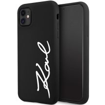 Etui Karl Lagerfeld Silicone Signature na iPhone 11 / Xr - czarne