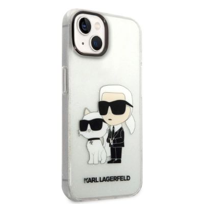 4. Etui Karl Lagerfeld Glitter Karl&Choupette na iPhone 14 Plus - przezroczyste