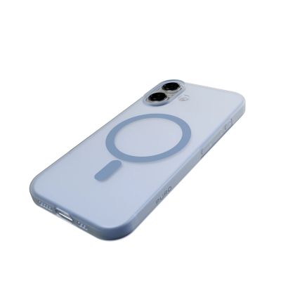 9. Etui silikonowe Puro Daylight kompatybilne z Magsafe na iPhone 17 - półprzezroczyste niebieskie