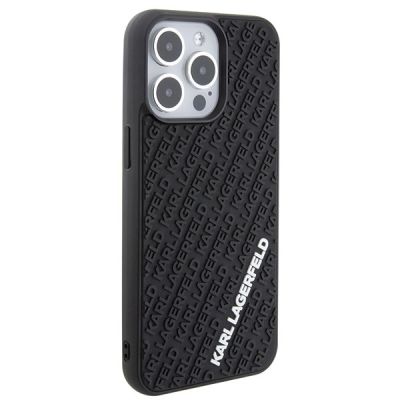 4. Etui Karl Lagerfeld 3D Rubber Multi Logo na iPhone 15 Pro Max - czarne