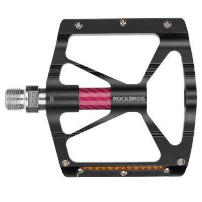 2. Pedały rowerowe Rockbros K307PT aluminiowe odblaskowe platformowe - czarne