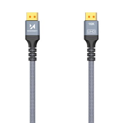 2. Kabel Wozinsky WPS-16AYL3S DisplayPort 2.1 Certyfikowany VESA 80 Gb/s 16K@60Hz 8K@120Hz 4K@240Hz HDR HDCP DSC 3m - czarny