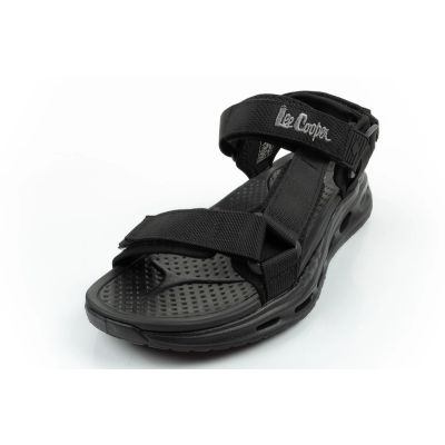 3. Lee Cooper buty męskie sandały na rzepy na lato czarne lekkie