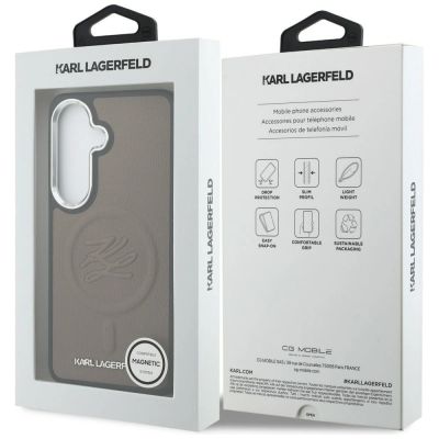 8. Etui Karl Lagerfeld Embossed Ring Initials MagSafe na Samsung Galaxy S26 - brązowe
