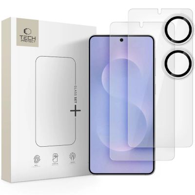 Szkło hartowane Tech-Protect Glass Set+ 3-pack na Samsung Galaxy S25 Edge - przezroczyste