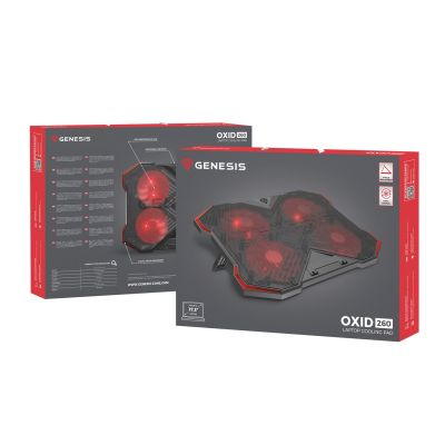 9. GENESIS Oxid 260 podkładka chłodząca do laptop 43,9 cm (17.3") 1010 RPM Czarny, Czerwony