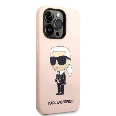 4. Etui Karl Lagerfeld Silicone Ikonik na iPhone 14 Pro - różowe