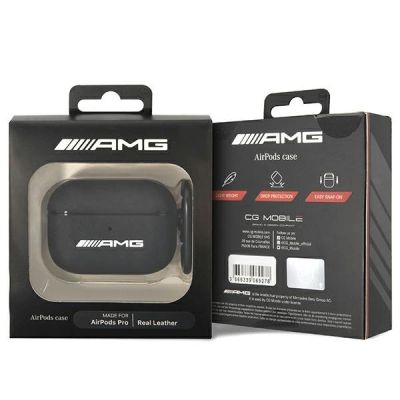 3. Etui AMG Leather Big Logo na AirPods Pro - czarne