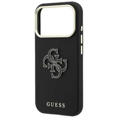 6. Etui Guess Grained & Big Resin Logo na iPhone 18 Pro Max / 17 Pro Max - czarne