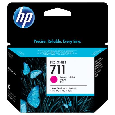 11. HP Zestaw 3 sztuk purpurowych wkładów atramentowych 711 DesignJet 29 ml