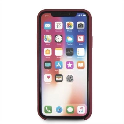4. Etui Mercedes Silicone Line na iPhone X / XS - czerwone