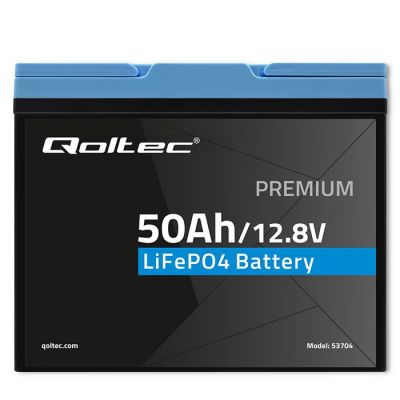 4. Qoltec Akumulator LiFePO4 Litowo-Żelazowo-Fosforanowy | 12.8V | 50Ah | 640Wh| BMS