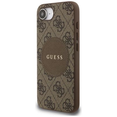 2. Etui Guess 4G Circle Classic Logo MagSafe na iPhone 16e - brązowe