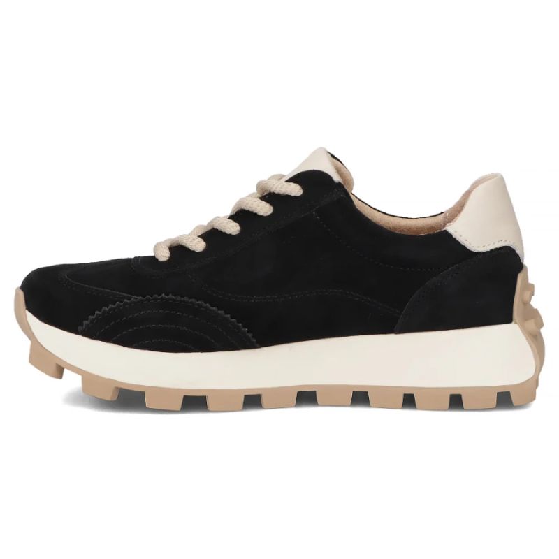4. Skórzane półbuty sneakersy na platformie czarne Filippo DP7498