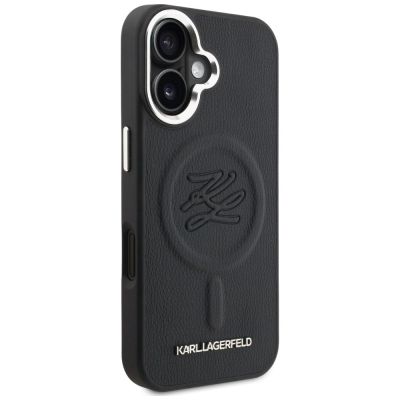 4. Etui Karl Lagerfeld Initial & Metal Logo MagSafe na iPhone 16 - czarne