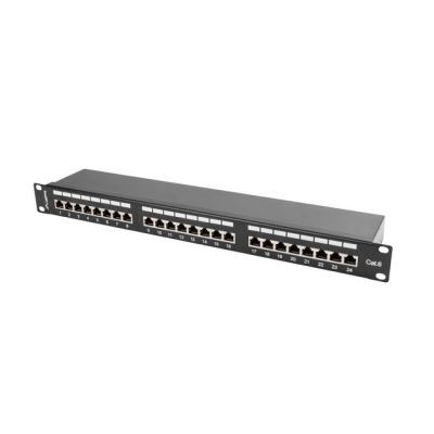 9. Patch panel Lanberg PPS6-1024-B (1U; kat. 6; 24xRJ-45)