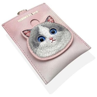 8. Zestaw Nimmy Big Eyed Pet 2.0 Cat 3w1 torebka na telefon + portfel + etui na lokalizator - różowy