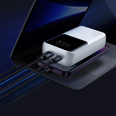 14. Mini powerbank Joyroom JR-PBC06 z wbudowanymi kablami USB-C / Lightning 30W 10000mAh - biały