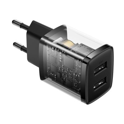 6. Baseus Compact ładowarka sieciowa 2x USB 10.5W czarny (CCXJ010201)