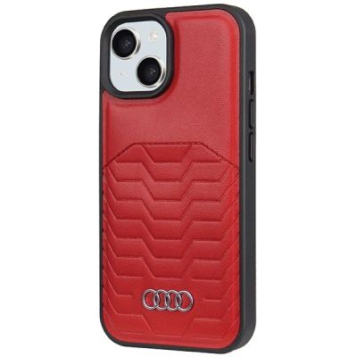 2. Etui Audi Synthetic Leather z MagSafe na iPhone 15 Plus / 14 Plus - czerwone