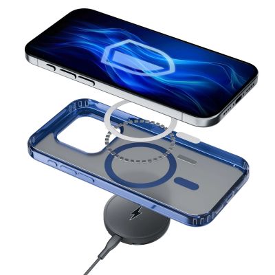 21. Etui 3mk Frosty MagCase Blue na Apple iPhone 14 Plus - przezroczyste