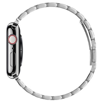 11. Pasek Spigen Modern Fit Band na Apple Watch 4/5/6/7/8/9/SE/ Ultra (42/44/45/49 mm) - srebrny
