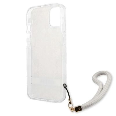 7. Etui Guess Flower Strap na iPhone 13 mini - złote