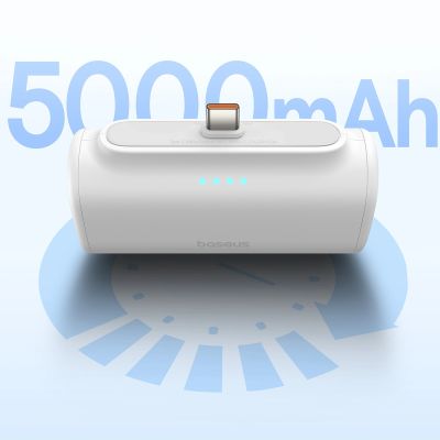 10. Powerbank Baseus Compact 5000mAh 20W ze złączem Lightning i gniazdem USB-C - biały