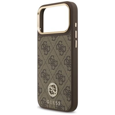 6. Etui Guess 4G Strass Logo MagSafe na iPhone 17 Pro Max - brązowe