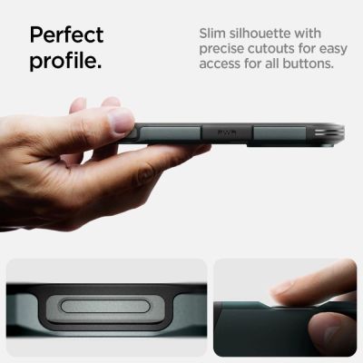 12. Etui Spigen Tough Armor MagSafe z podstawką na iPhone 16 Pro - zielone