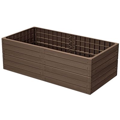 2. GRZĄDKA RABAT OGRODOWA OBRZEŻE BASE WOOD 149x75CM RUSTYKALNA CEGŁA