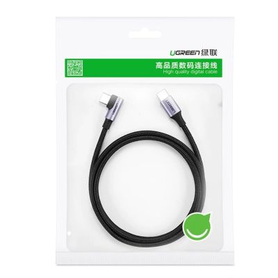 5. Kabel Ugreen US255 50125 USB-C (prosty) / USB-C (kątowy) PD QC 60W 3A 2m - szary