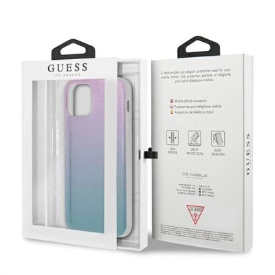 8. Etui Guess 4G 3D Pattern Collection na iPhone 12 Pro Max - niebiesko-różowe