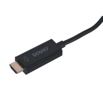 2. Kabel SAVIO CL-56 (DisplayPort M - HDMI Typ A; 1,5m; kolor czarny)