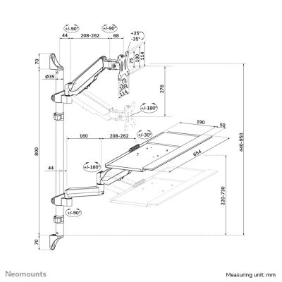 18. Neomounts WL90-325BL1 uchwyt / stojak do monitorów 81,3 cm (32") Ściana Czarny